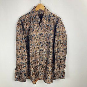 Manzini Mens' Paisley Print Dress Shirt